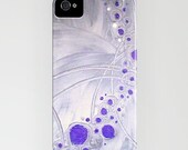ELECTRON CLOUD iPhone 4/4S case - purple grey silver - contemporary fine art - abstract painting - phone case