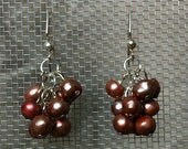 Raspberry Pearl Waterfall Earrings