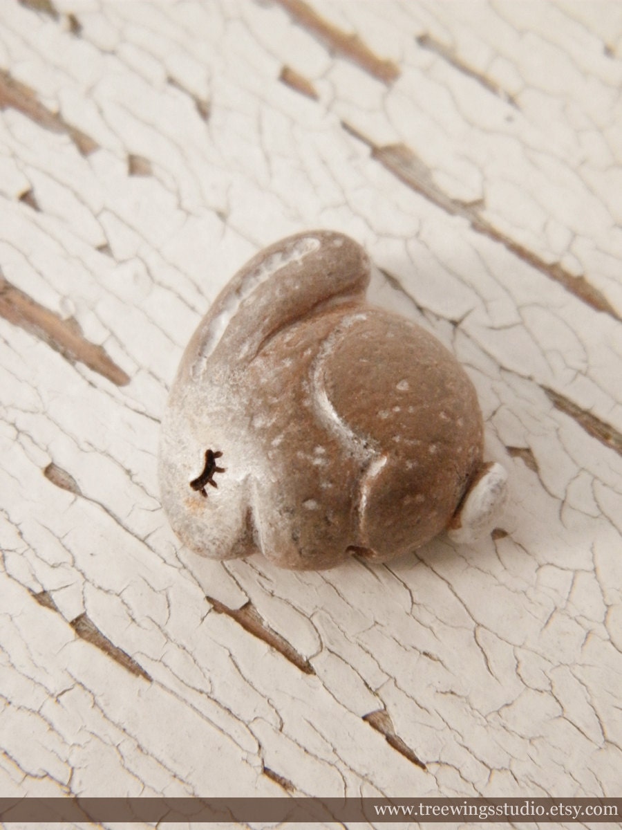 Little Bunny Rabbit bead - Sleepy Woodland Critters (made to order) - TreeWingsStudio