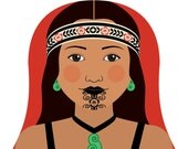 Maori Dancer Matryoshka 5x7 Art Print