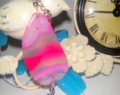 MothersDaySale For the Love of the Odd Man Out                ( Blue Chalcedony and Pink Agate Slab)