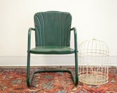 Forest Green Kids Outdoor Metal Tulip Chair