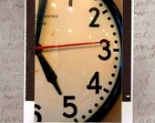 Vintage School Clock Image-Handmade Greeting Card-5 O'Clock Somewhere