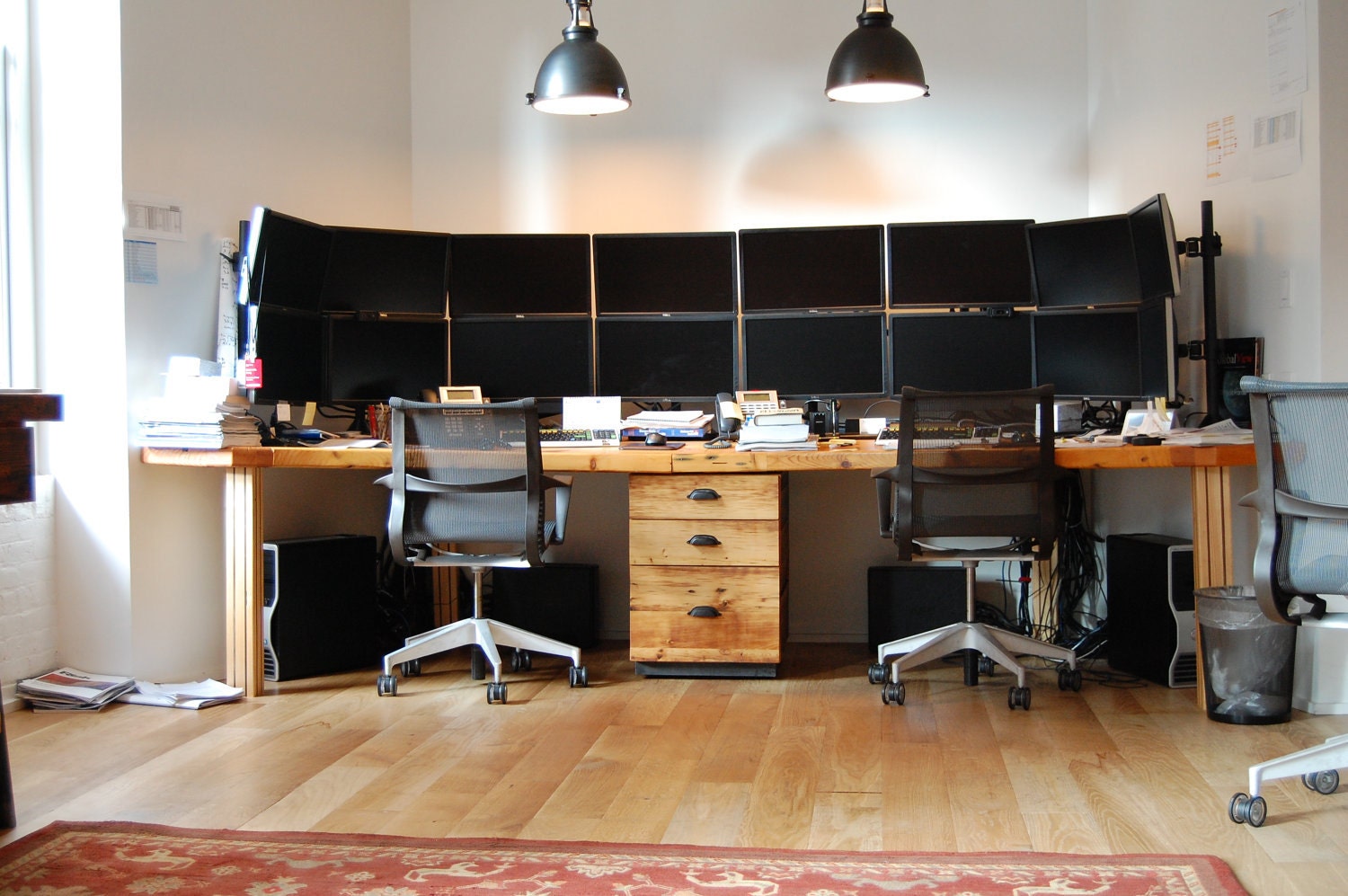 Reclaimed Wood Desk - Office Trading Desk