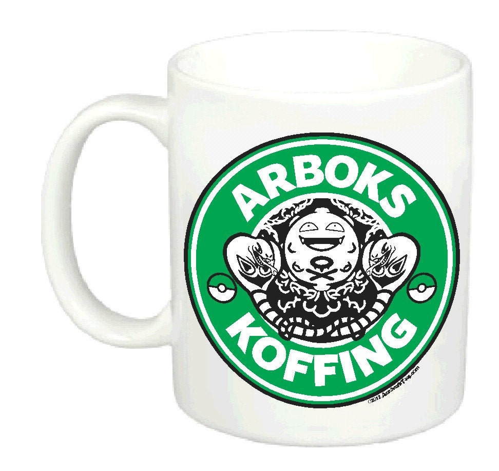 Aardvark's "Arboks Koffing" LEFT hand mug Pokemon Starbucks spoof