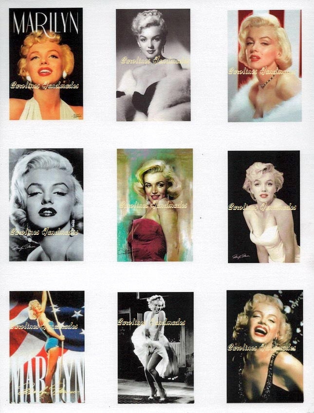 Marilyn Monroe a Reproduction Cotton Fabric Art Print Combo Page 9 image at 2X3" each