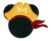 Disney inspired Pirate Mickey digital machine embroidery design - several sizes applique