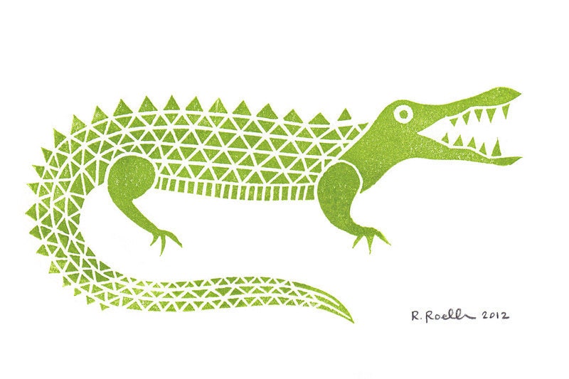 Alligator - Mini Block Print