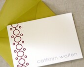 personalized stationery - set of 10 flat notes stationary - linked bubbles