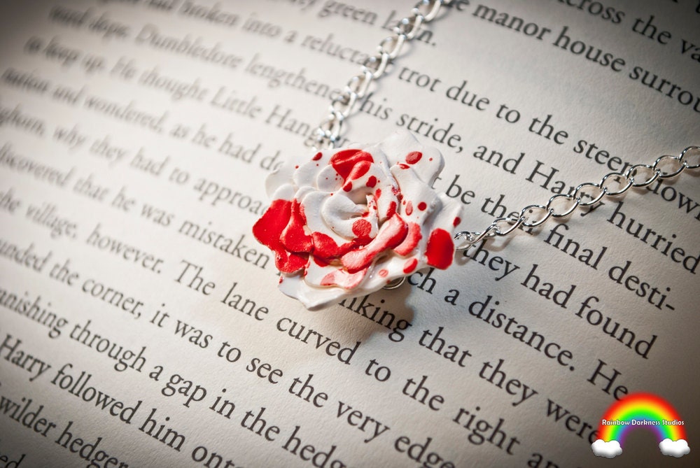 Paint the Roses Red- Handmade Necklace