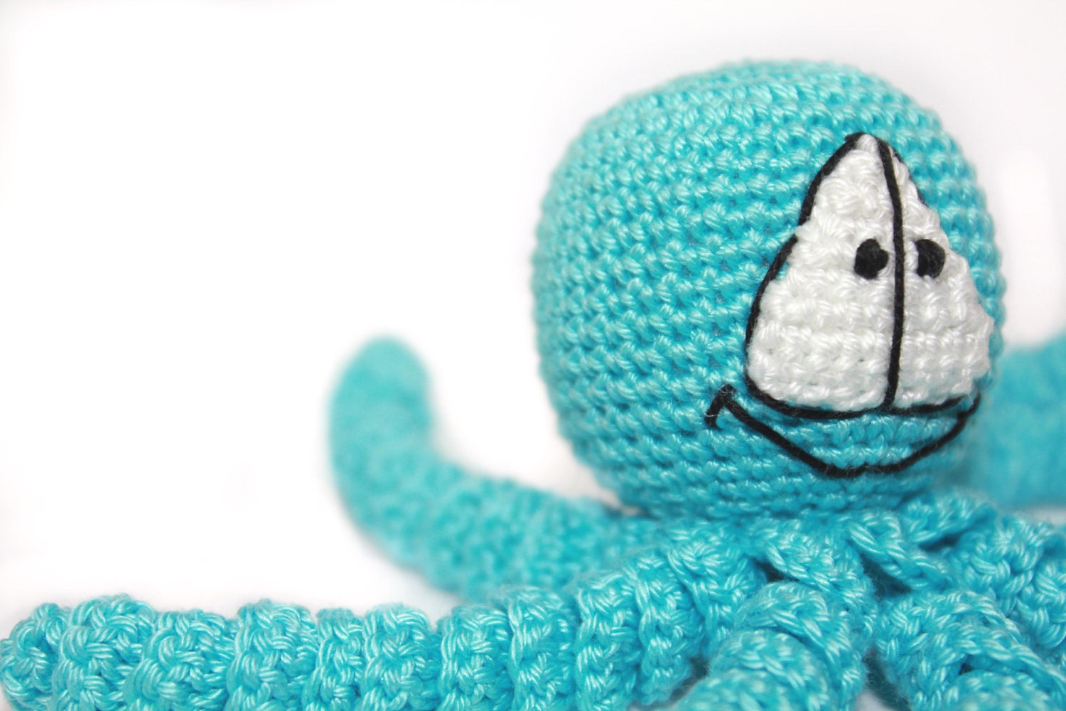 Crochet Turquoise Octopus - Bright Crochet Octopus - Amigurumi Toy - designML