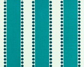 Home Decor Fabric Yardage - Stripes and Dots - True Turquoise and White  by Premier Prints - 1 yard