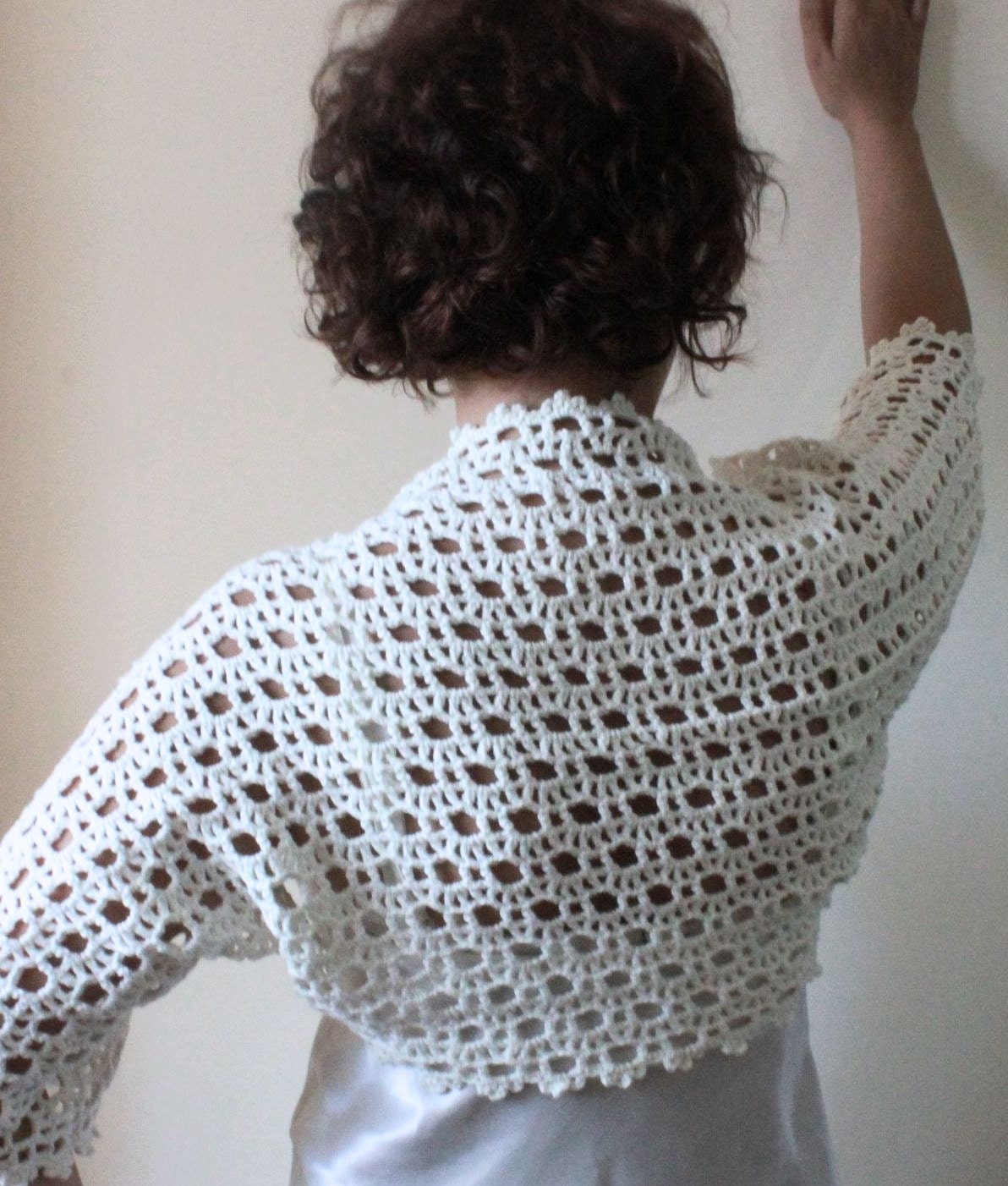 Wedding Ivory Bolero, Cream Shrug / Crochet Fashion Spring Fashion READY TO SHIPPING