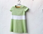 The Sarah Dress - toddler girls dress in geometric mint green and cream white / modern kids indie fashion (READY TO SHIP size 3T)