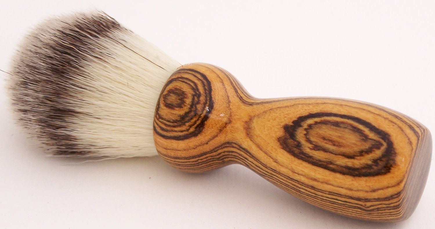 Bocote Wood 24mm Synthetic Nylon Shaving Brush (Handmade in USA)