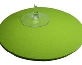 9 inch Felt Trivet in 5mm Virgin Merino Wool Felt LIME