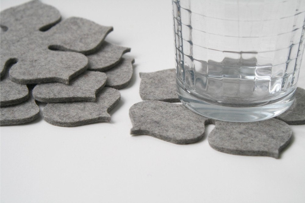 Better Homes & Gardens November 2011 Gift Guide-Flower Power Coasters in 3mm Virgin Merino Wool Felt