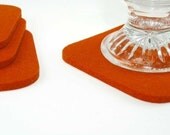 Felt Coasters in 5MM Thick Virgin Merino Wool Felt-Orange