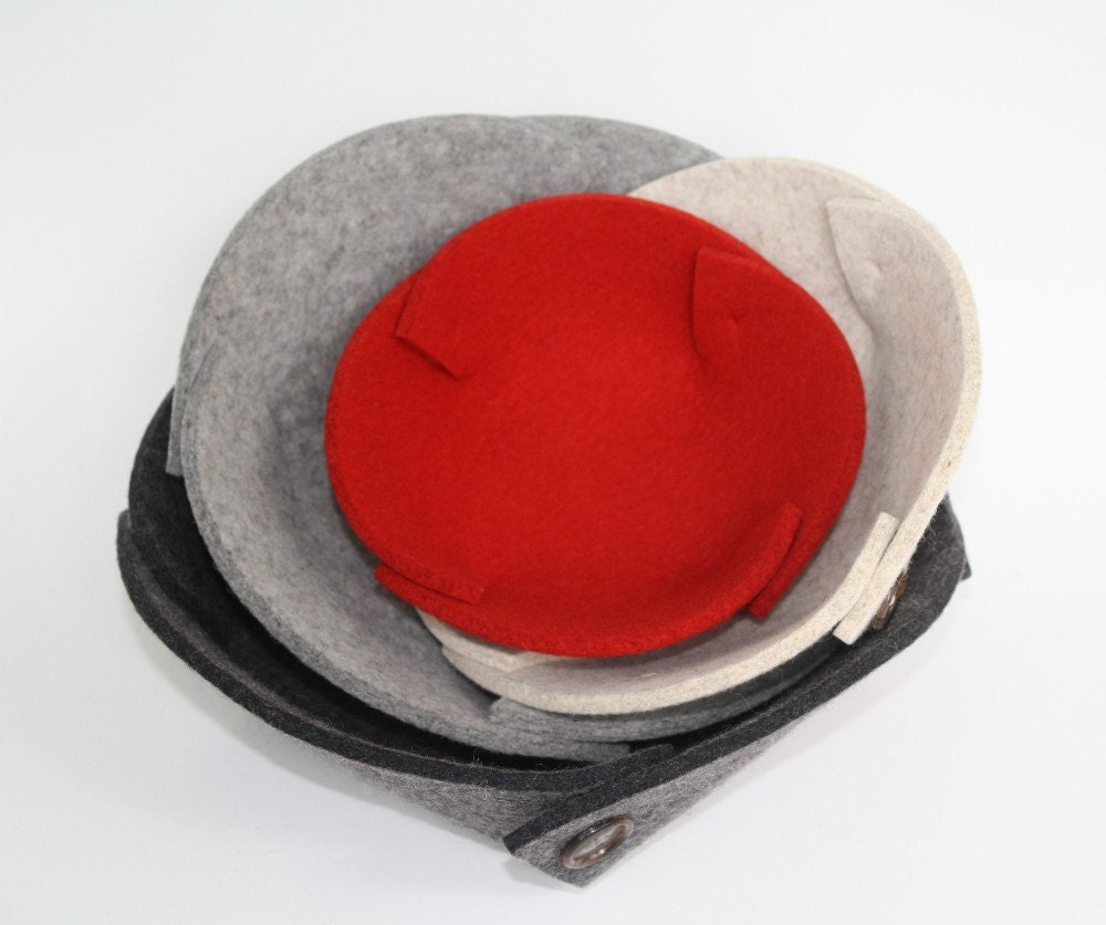 Felt Nesting Bowls in 5mm Thick Virgin Merino Wool Felt