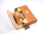 Vintage travel kit for him. Necessaire for man.