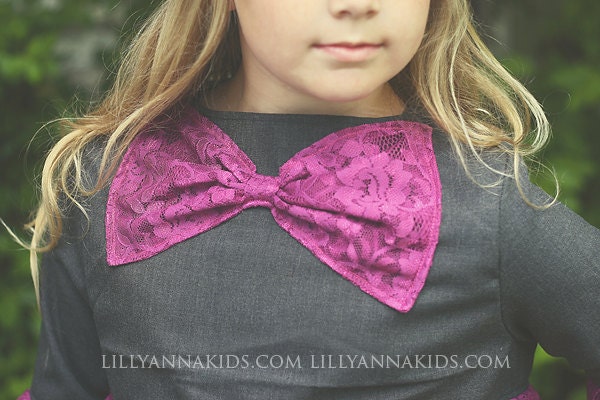 Berry Lace Ruffled Dress SEWING KIT LillyAnnaKids Sizes NB-2t
