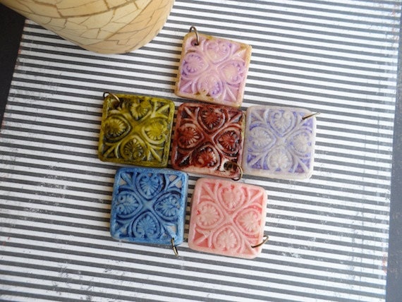 Faux percelain polymer clay tiles