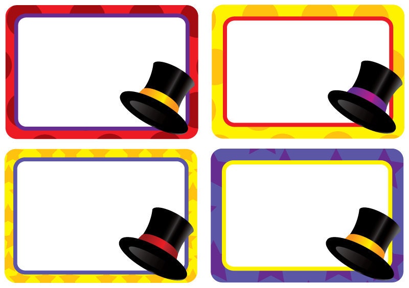 Magic Birthday Party Table Labels