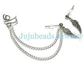 Silver Wing and Star Wire Ear Cuff Set