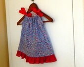 Toddler Girls Dress - Red, White, & Blue Stars - made to order 12 - 24 months 2T 3T 4T 5T