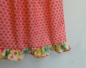 Pillowcase Dress - Pink Dots & Flowers - made to order 3 6 9 12 months newborn