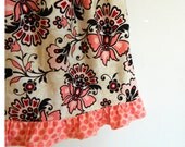 Toddler Girls Dress - Pink, Red, & Black Flowers - made to order 12 - 24 months 2T 3T 4T 5T