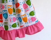 Owl Pillowcase Dress - Pink, Green, Blue, & White  - made to order 12 - 24 months - 5