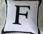 Alphabet- Word monogram pillows  Custom Made-18 inch  throw cushions - letter, color can be changed