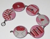 MAY SALE 31% OFF bracelet valentine's love letters fabric covered 8 inch button bracelet