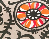Home Dec Fabric Yardage - Suzani Vine - Premeir Prints - Orange, Fuschia and Taupe - 1 Yard