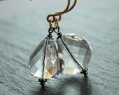 Swarovski Earrings -  Crystal Jewelry, Clear Earrings, Gold Filled,  Handmade Earrings, Swarovski Jewelry