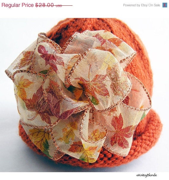 Autumn Harvest Baby Hat Photo Prop - Orange Fall