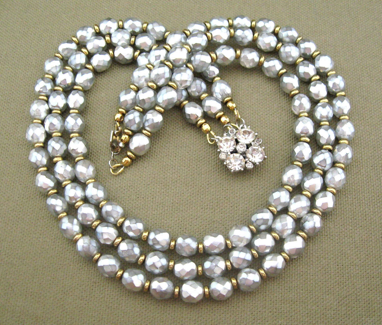 Gold and Silver Necklace Set Wedding Formal Jewelry