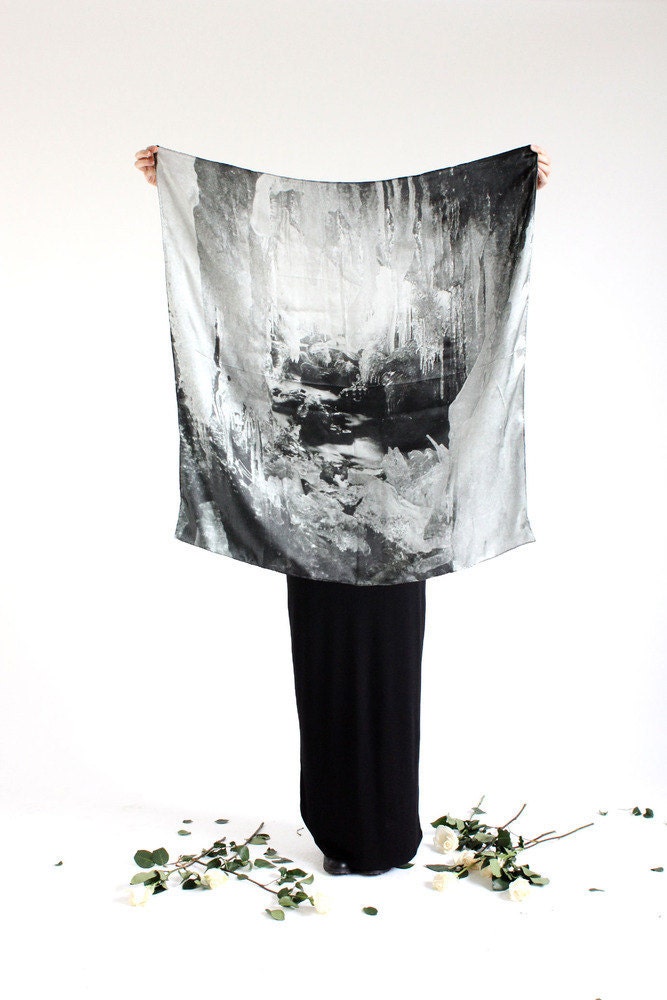 light as a feather: ice cave silk scarf (INCLUDES FREE SHIPPING)