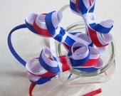 Patriotic Forth of July Headband - Red White & Blue Loopy Bow - IdleFingers