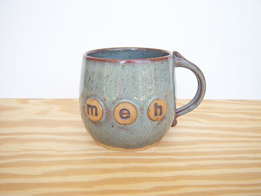 Stoneware Pottery Cup in Fog Glaze - meh