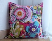 Multi-color pillow cover 16"x16" with abstract flower print - MiaLifeStyle
