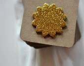 10 Metallic Gold Sunburst Kraft Gift Tags Threaded