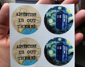 4 Adventure Is Out There & Doctor Who TARDIS Inspired Starry Night Stickers