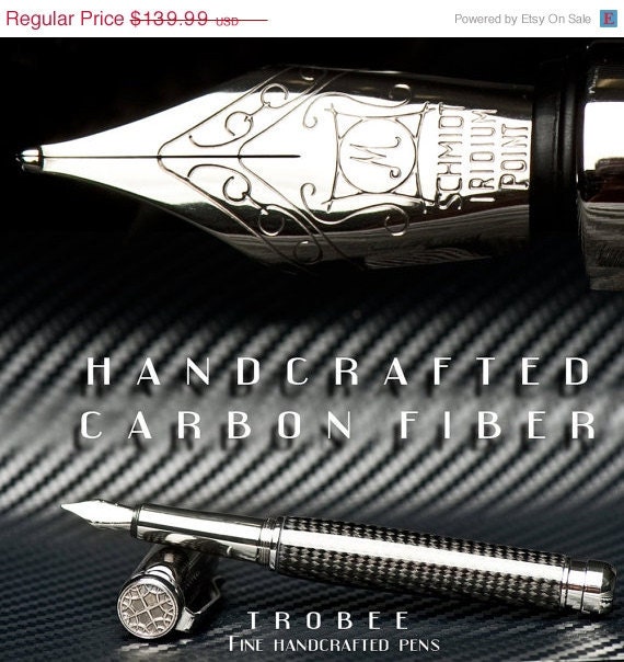 20% ALL PENS On SALE Now High Quality Carbon Fiber Fountain Pen Handcrafted with extreme detail Custom made on a lathe
