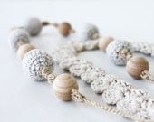 Stackable jewelry Rustic tan beige 2 in 1 crochet necklace Boho Hippie jewelry Natural Gift for her under 25 Summer fashion Sand oht - boorashka