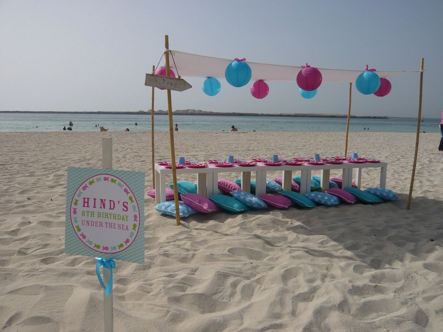 UNDER the SEA MERMAIDS Birthday Party - Coordinating Mermaid Sea Pink Aqua Printables - Customized Printable Package