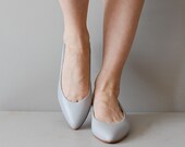 gray flats / gray leather wedges / Mineral Skimmers