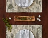 Feather Cities Placemat and Napkin Set for Two