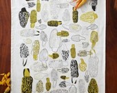 Morels Tea Towel - Gold